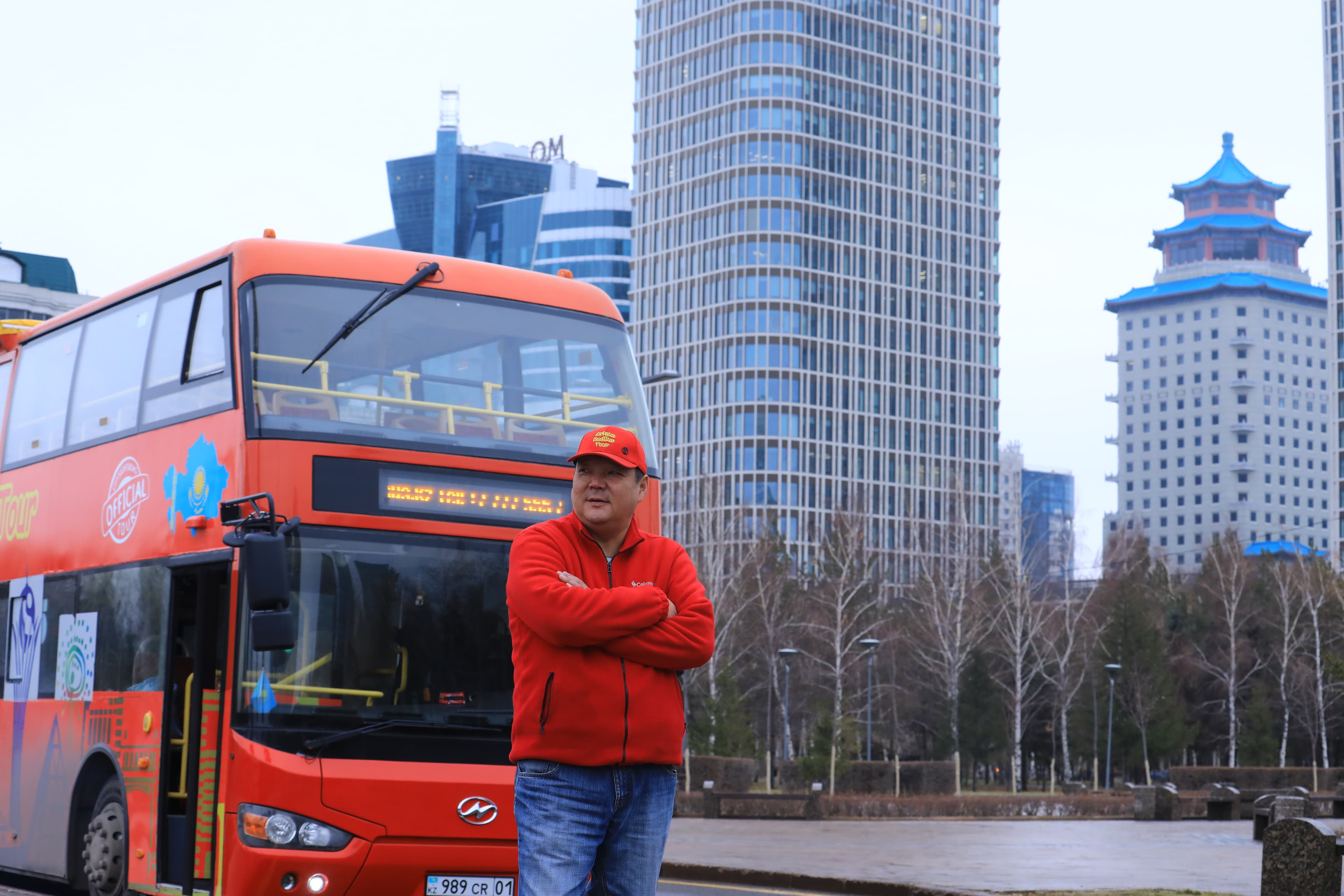 Excursion by the double decker bus (Red Bus)